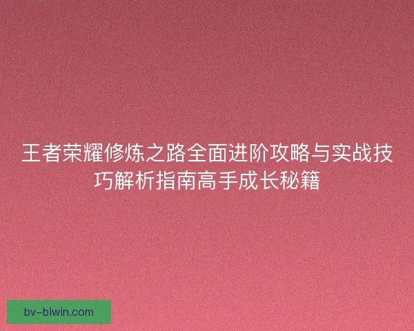 王者荣耀修炼之路全面进阶攻略与实战技巧解析指南高手成长秘籍